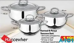 HASCEVHER KUMSAL 6 PARÇA TENCERE SETİ